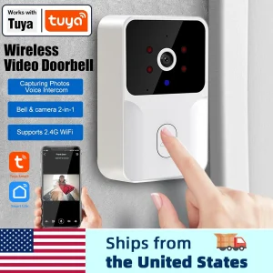 Tuya Smart Video Doorbell Camera HD Wireless for Home Security, Night Vision, Voice Change, 2-Way Audio, Waterproof