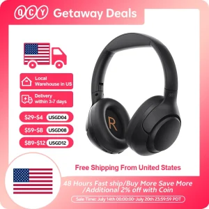 QCY H3 ANC Wireless Headphones Bluetooth 5.4 Hi-Res Audio Over Ear Headset 43dB Hybrid Active Noise Cancellation Earphones 60H