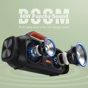 DOSS Outdoor Portable Bluetooth Speaker Powerful 60W Stereo Bass Subwoofer  IPX6 Waterproof TWS Pairing Wireless Speaker